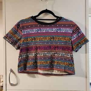 Zara Tribal Print Crop Top